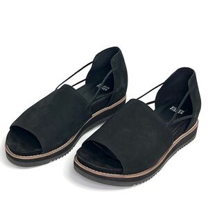 Eileen Fisher Ken Tumbled Nubuck Sandal in Black - sz 10